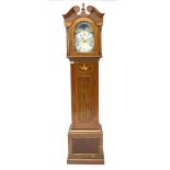 Late 20th century inlaid mahogany longcase clock