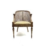 Early 20th century walnut Berg�re chair