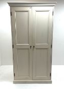 White finish double wardrobe