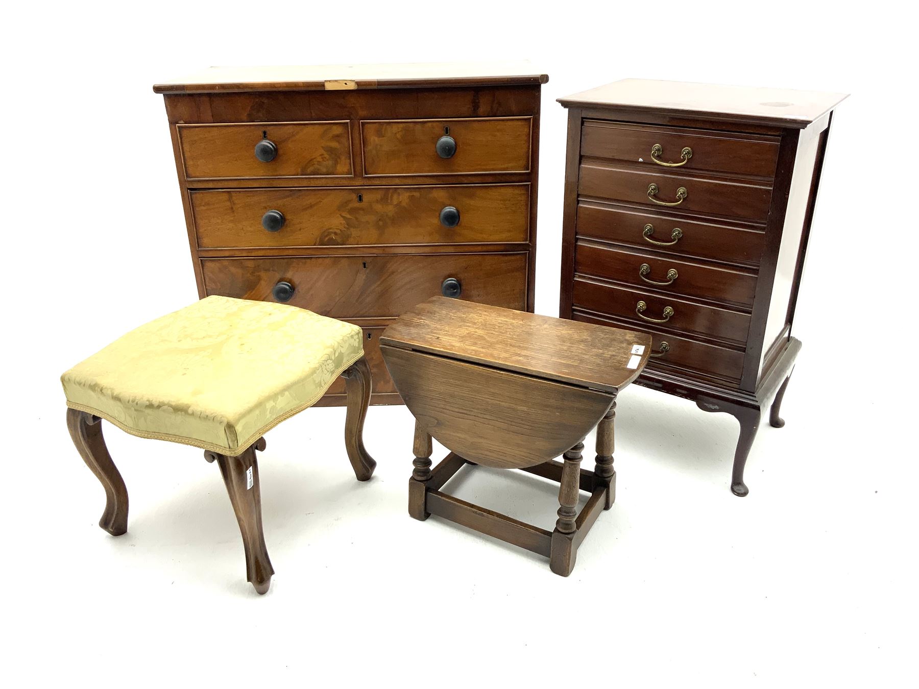 Victorian chest fitted with two short and three long drawers