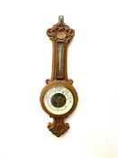 Early 20th century walnut cased aneroid barometer