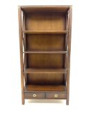 Laura Ashley Balmoral chestnut open bookcase with two drawers