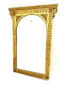 19th century gilt wood framed wall mirror