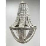 White painted beadwork basket chandelier