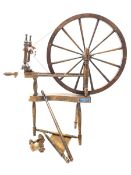 Early 20th century stained beech spinning wheel