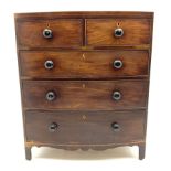 Early 19th century mahogany bow front chest