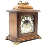 Late 20th century walnut cased bracket clock