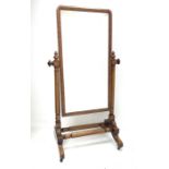 Victorian mahogany cheval dressing mirror