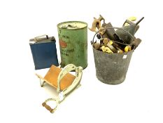 Vintage tools in galvanised bucket