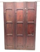 Early 20th century stained pine school locker cupboard