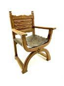 20th century oak throne chair