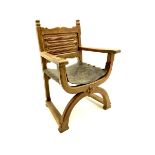 20th century oak throne chair