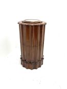 Victorian mahogany waved or scalloped cylinder pot bedside/lamp cupboard