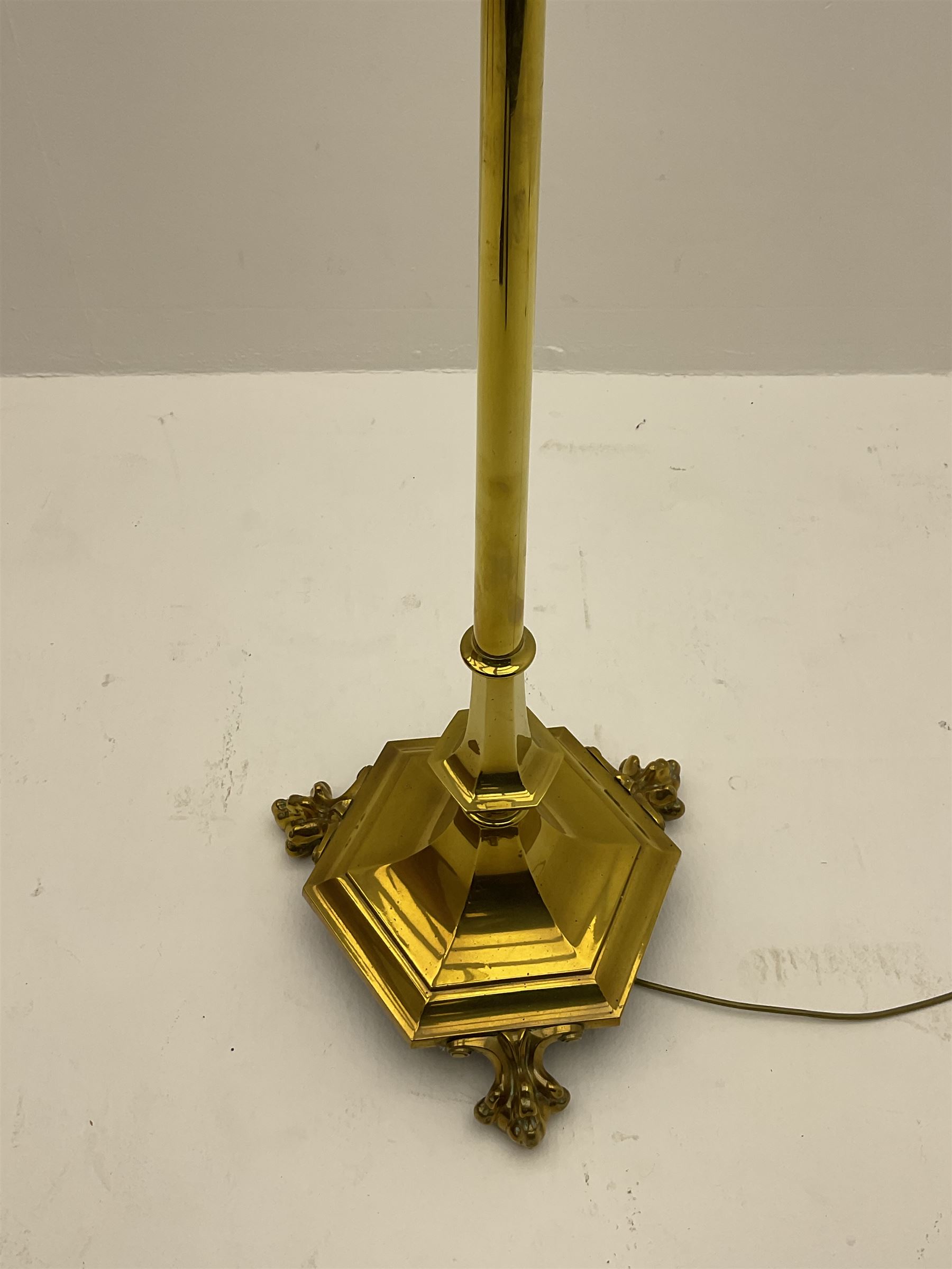 20th century brass finished floor lamp - Image 4 of 4