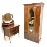 Edwardian inlaid mahogany wardrobe