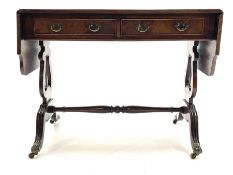 20th century walnut drop leaf sofa table