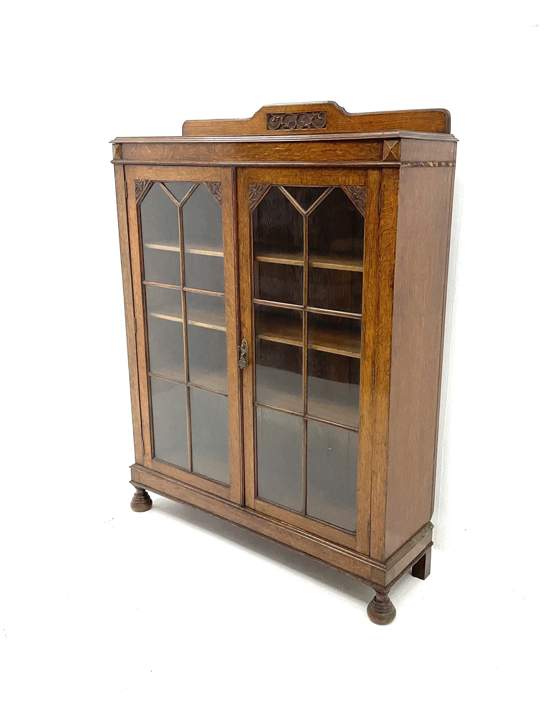 19th century oak display cabinet - Image 3 of 3