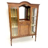 Edwardian inlaid mahogany display cabinet with �Shepard