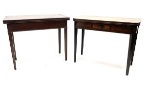 19th century mahogany tea table with fold over top (W94cm