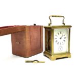 Early 20th century brass and bevel glazed carriage alarm clock