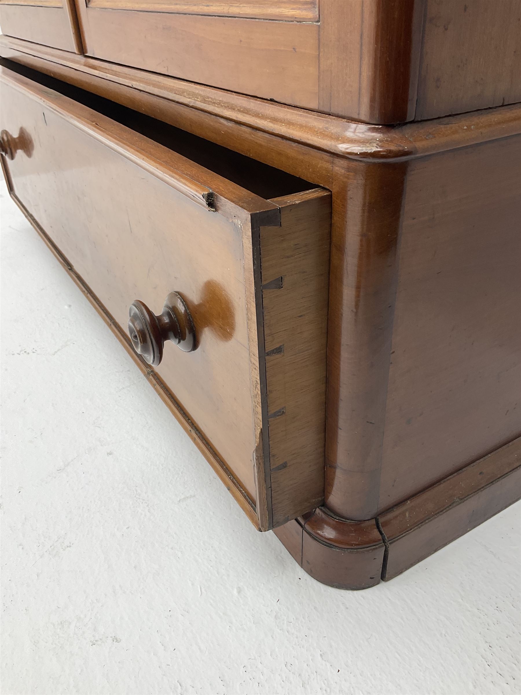 Victorian mahogany glazed bookcase enclosing adjustable shelving fitted with single drawer - Image 2 of 2