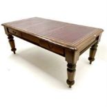 Victorian oak library table