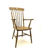 Victorian elm and beech farmhouse stick back armchair