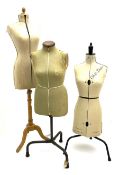 Three dress makers mannequins