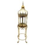 Bronze finish lantern on stand