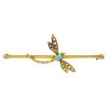 Gold dragonfly brooch