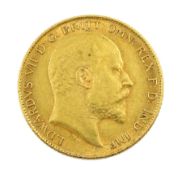 King Edward VII 1908 gold half sovereign coin