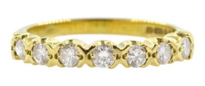 18ct gold seven stone round brilliant cut diamond ring