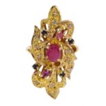 14ct gold vari-cut ruby