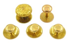 Three 18ct gold shirt studs