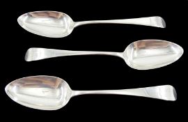 Set of three George III silver spoons