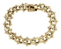 Gold circular link bracelet