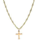 9ct rose gold cross pendant