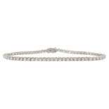 White gold round brilliant cut diamond line bracelet