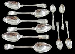 Set of six George IV silver dessert spoons