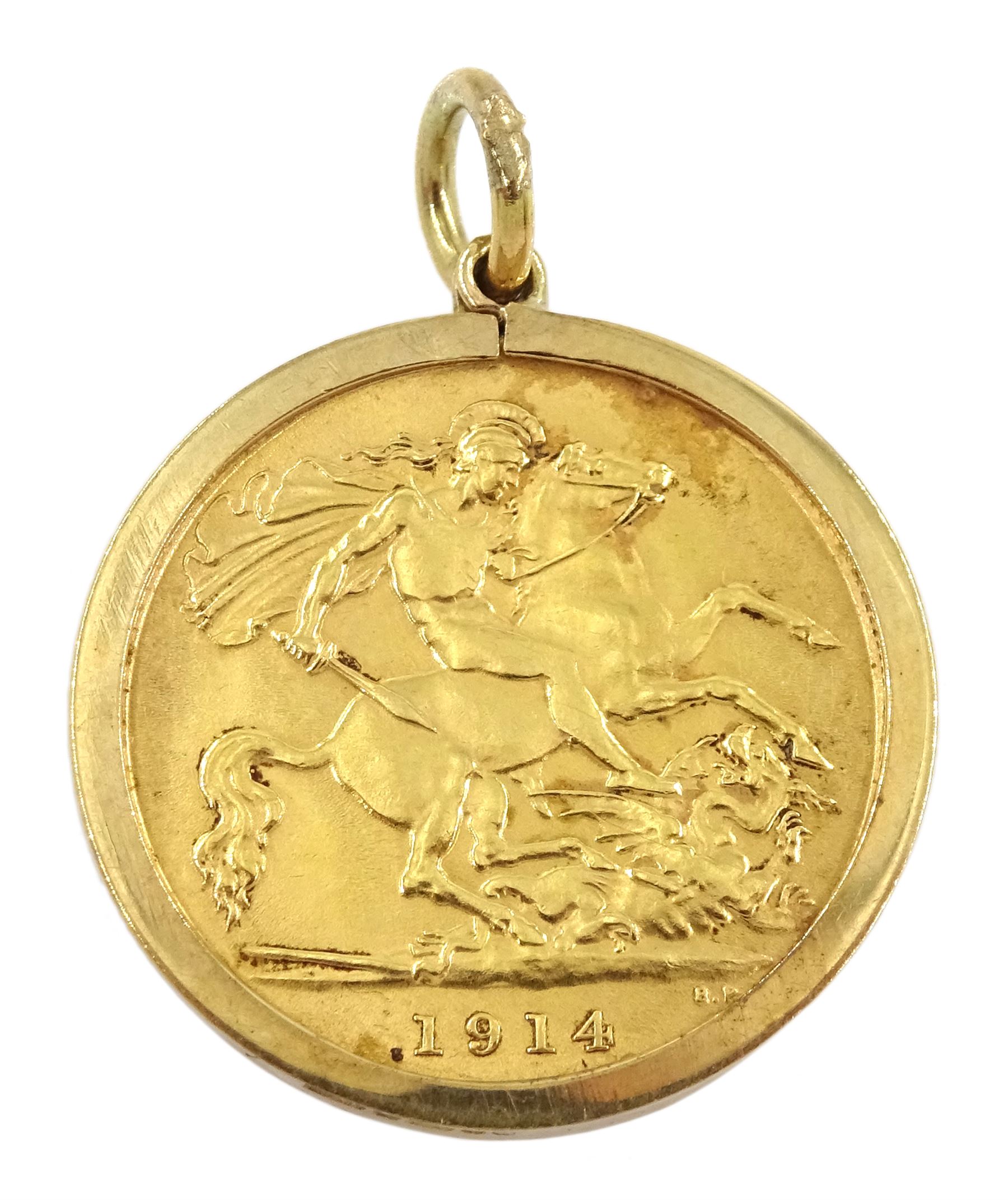 George V 1914 gold half sovereign - Image 2 of 2