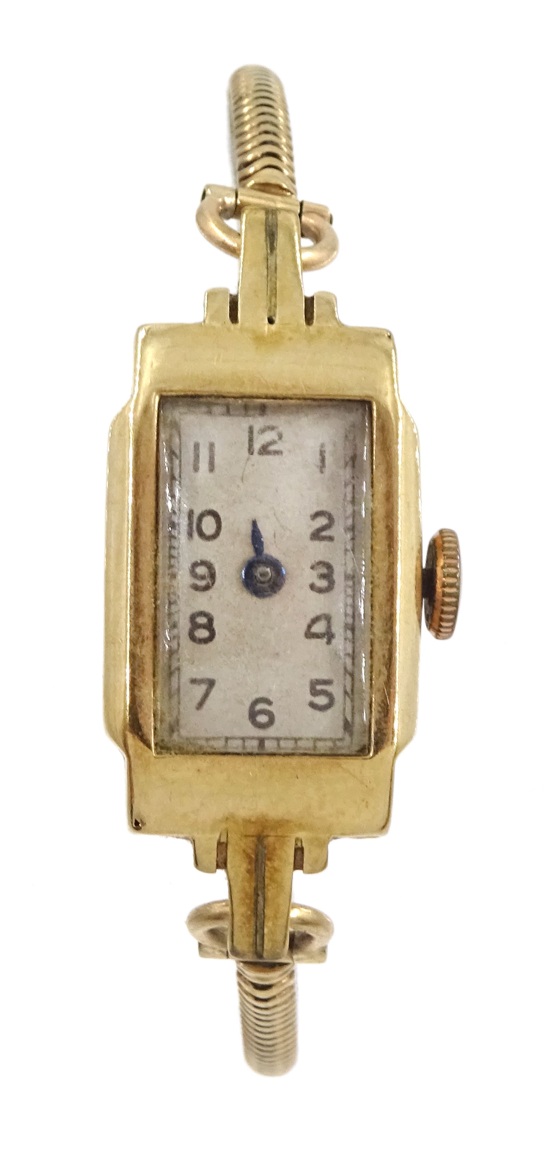 9ct gold ladies manual wind bracelet wristwatch