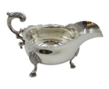 Victorian silver sauce boat