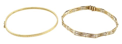 Two 9ct gold bangles