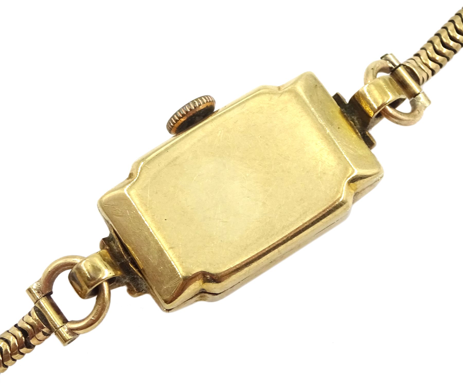 9ct gold ladies manual wind bracelet wristwatch - Image 2 of 3