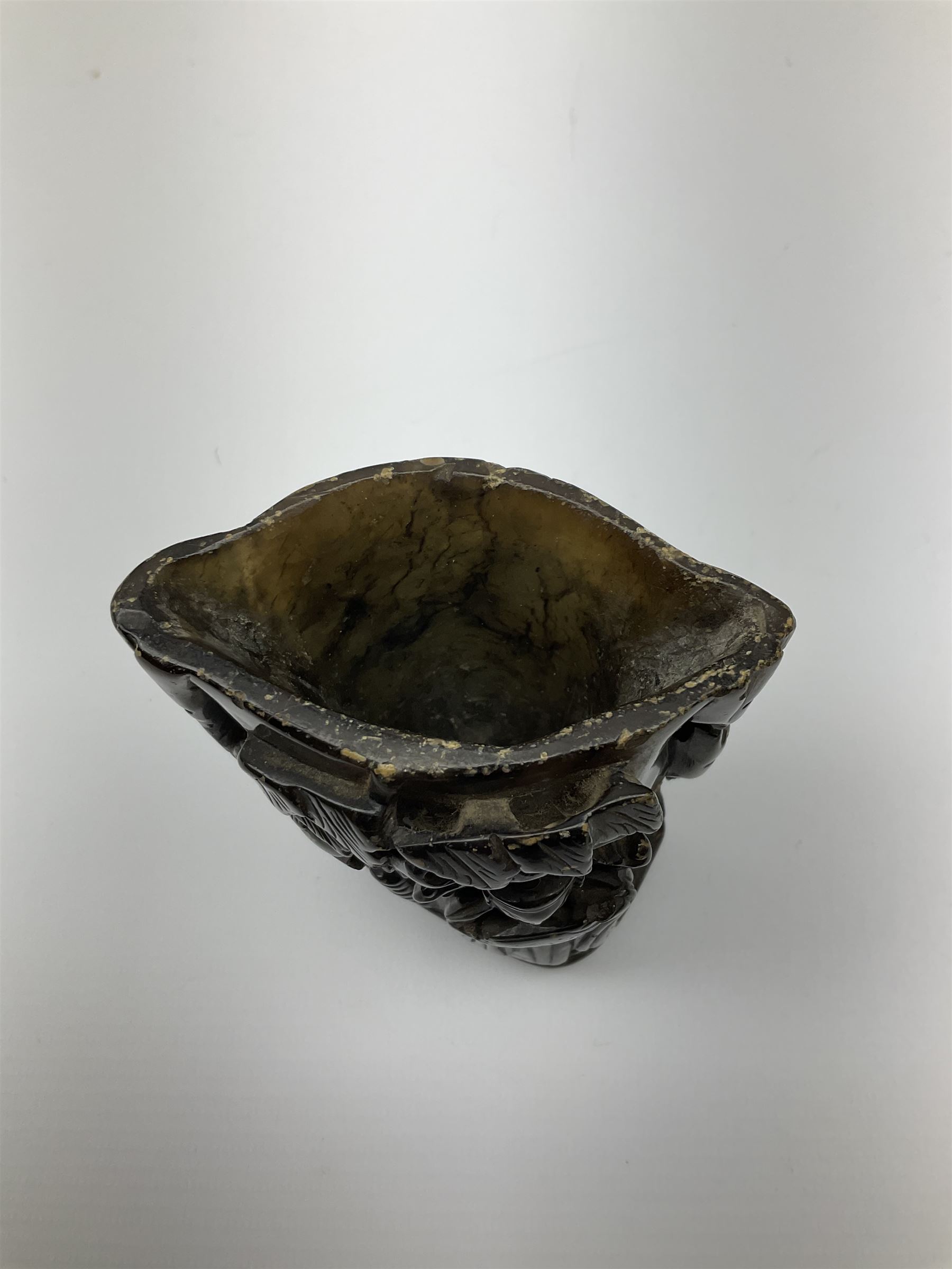 Chinese carved stone libation cup - Image 6 of 7