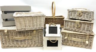 Graduated set of four wicker storage baskets