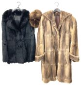 Ladies full length brown mink fur coat