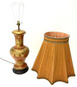 A large table lamp of baluster form