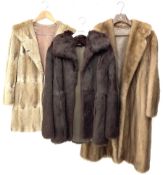 Ladies full length light brown mink fur coat