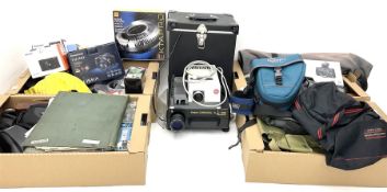 Large quantity of camera equipment in three boxes - Lumix GX1 camera